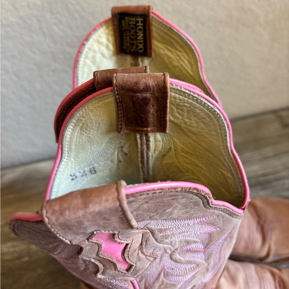 Hondo Boots Women's Square Toe Leather Western Cowboy Boots Size 8 - Picture 10 of 16